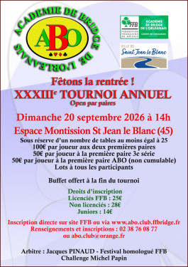 Tournoi Festival de l'ABO 2026